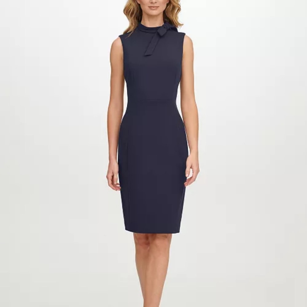 Calvin Klein tie neck dress